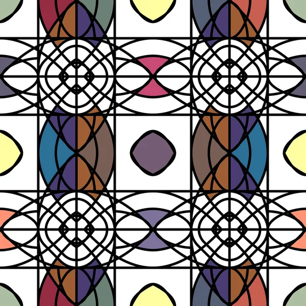 Naadloos Geometrisch Patroon Gevlekt Glas Voorraadillustratie Van Vectoren — Stockvector