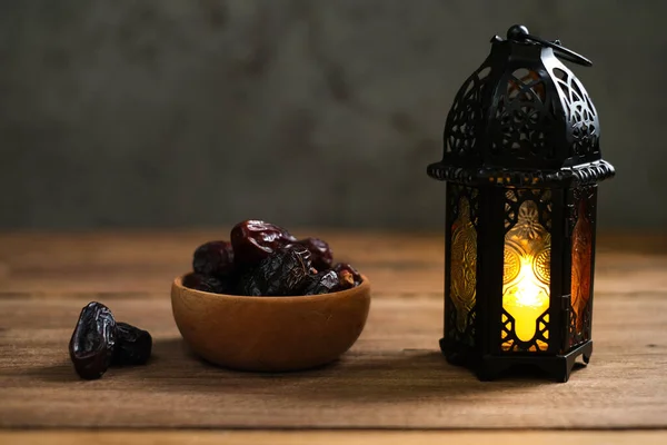 Ramadan Eid Fitr Backgrounds Dates Turkish Traditional Lantern Light Lamp — Stock Photo, Image