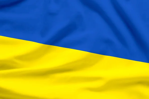 Rozmazaný Pohled Ukrajinu Mávající Texturou Vlajky Royalty Free Stock Obrázky
