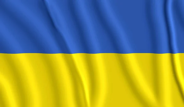Blurred View Ukraine Waving Flag Textile Texture Stock Picture
