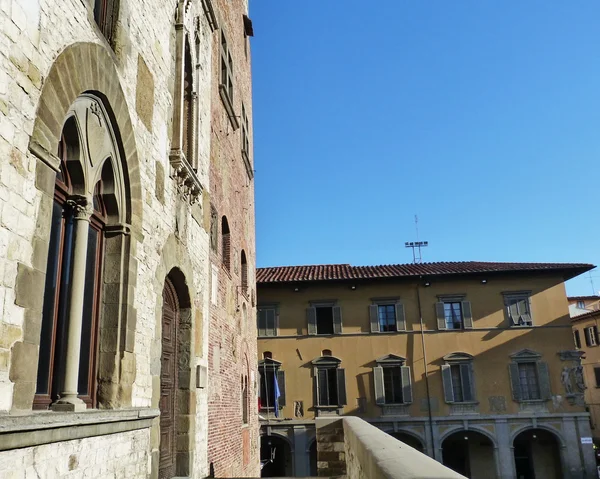 Detalj av palazzo pretorio, prato, Toscana, Italien — Stockfoto