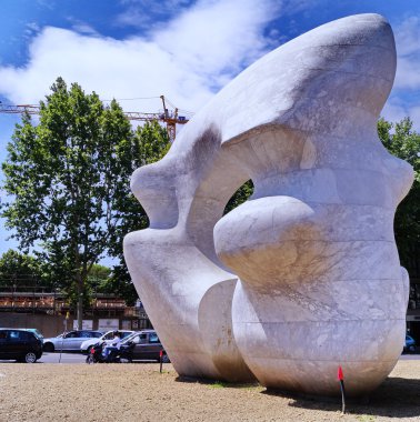 heykeli henry moore (kesim ile kare şekli), prato, Toskana, İtalya