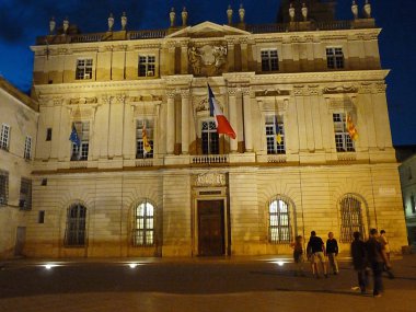 Hall arles, gece, provence, Fransa