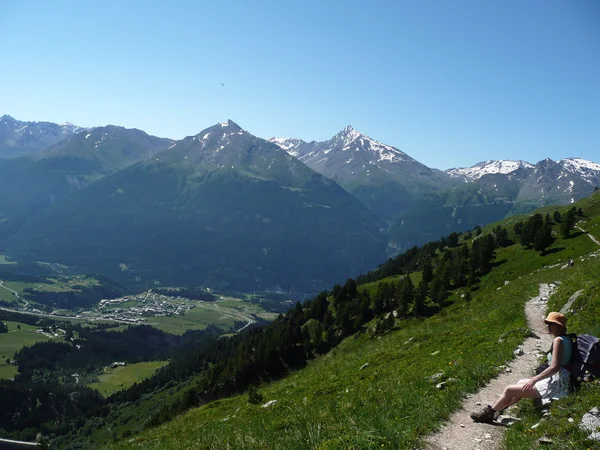 Vista de Modane desde los Alpes, Saboya Francesa —  Fotos de Stock