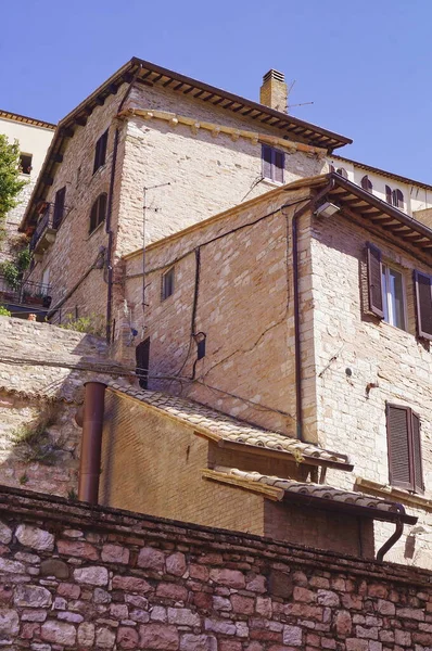 Häuser Der Mittelalterlichen Altstadt Von Assisi Italien — Stockfoto