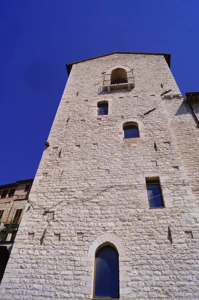 Casa Torre Casco Antiguo Medieval Asís Italia — Foto de Stock
