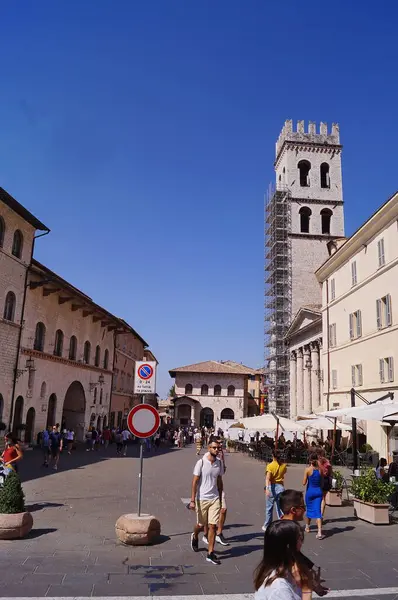 Vierkant Van Gemeente Assisi Italië — Stockfoto