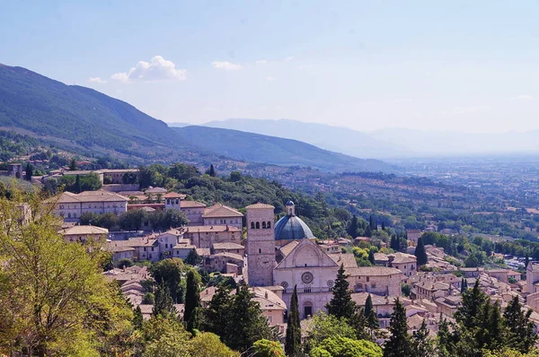 Utsikt Över Assisi Från Kullen Rocca Major Italien — Stockfoto