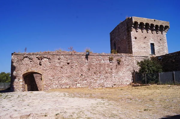 Velká Věž Rocca Major Assisi Itálie — Stock fotografie