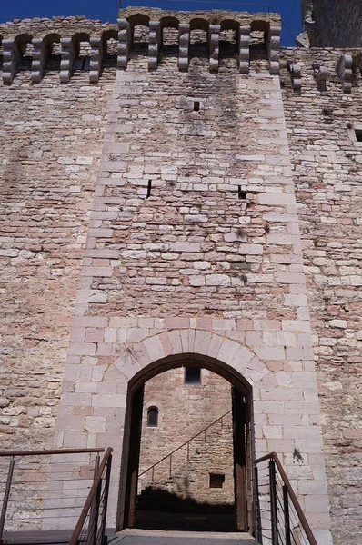 Ingresso Alla Corte Interna Della Rocca Maggiore Assisi — Foto Stock