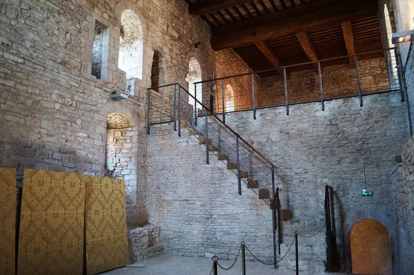 Interiör Rocca Major Assisi Italien — Stockfoto