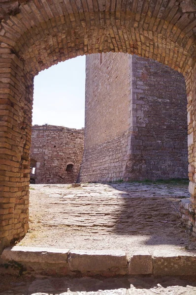 Innenhof Der Rocca Major Assisi Italien — Stockfoto