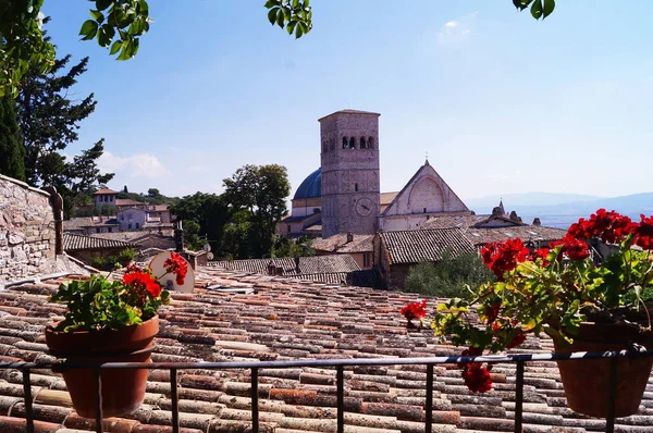 Klocktorn Katedralen San Rufino Assisi Italien — Stockfoto