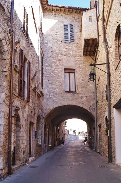 Typische Straße Von Assisi Italien — Stockfoto