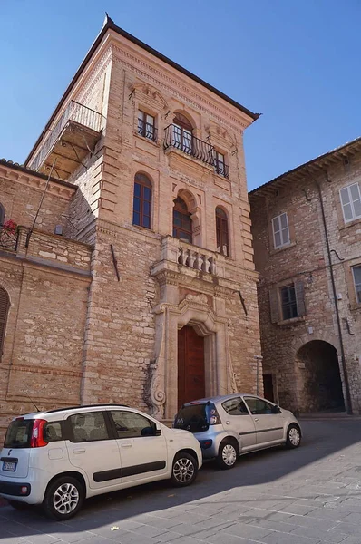 Vescovado Square Assisi Italy — Stock Photo, Image