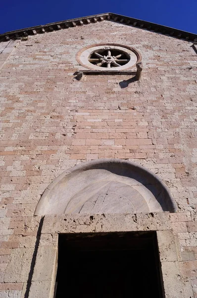 Fasáda Kostela Santa Maria Maggiore Assisi Itálie — Stock fotografie