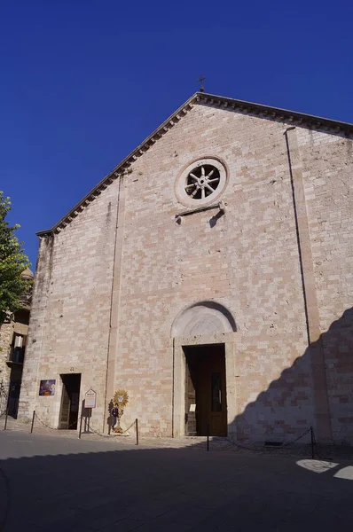 Gevel Van Kerk Van Santa Maria Maggiore Assisi Italië — Stockfoto