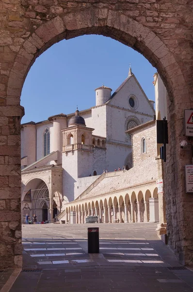 Vue Basilique San Francesco Assise Italie — Photo