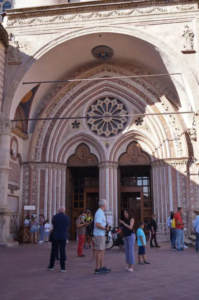 Puerta Entrada Parte Inferior Basílica San Francesco Asís Italia —  Fotos de Stock