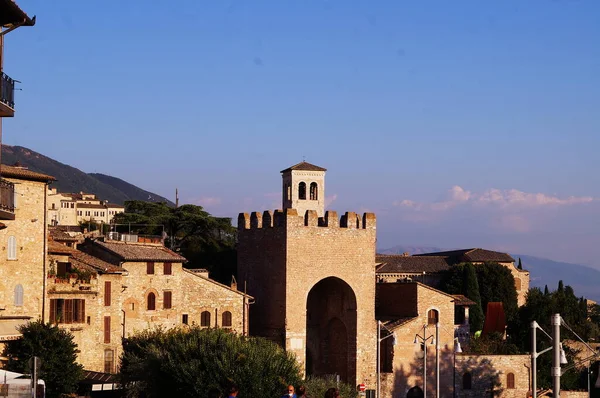 San Pietro Kapu Itt Assisi Olaszország — Stock Fotó