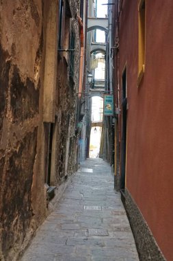 Vernazza köyündeki cadde, Cinque Terre, İtalya