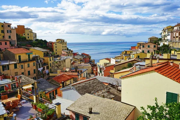 Vista Del Pueblo Riomaggiore Cinque Terre Italia —  Fotos de Stock