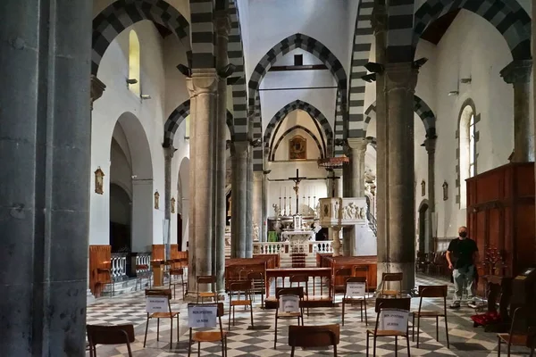 Interior Igreja San Giovanni Battista Riomaggiore Cinque Terre Itália — Fotografia de Stock