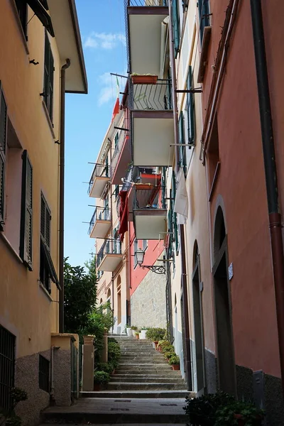 Gasse Dorf Riomaggiore Cinque Terre Italien — Stockfoto