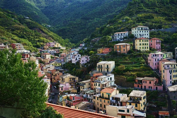 Vista Del Pueblo Riomaggiore Cinque Terre Italia —  Fotos de Stock