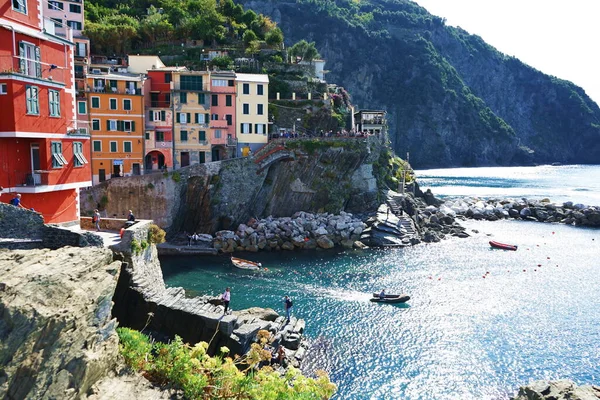 Vista Del Pueblo Riomaggiore Cinque Terre Italia — Foto de Stock