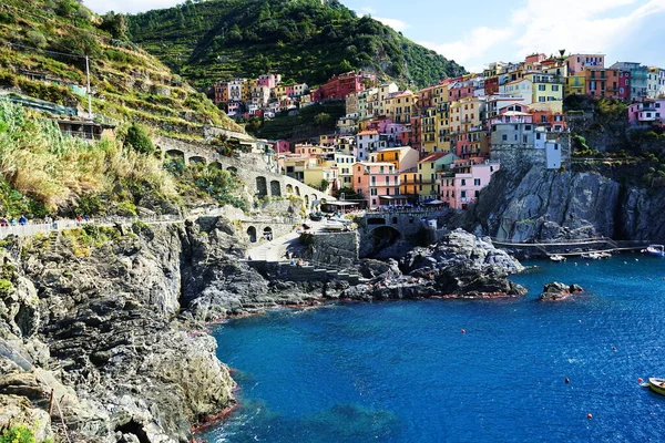 Veduta Del Paese Manarola Cinque Terre Italia — Foto Stock