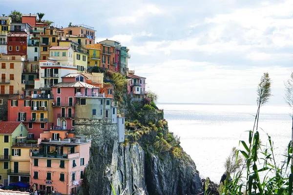 Vista Del Pueblo Manarola Cinque Terre Italia —  Fotos de Stock