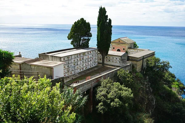 Kyrkogård Staden Manarola Cinque Terre Italien — Stockfoto