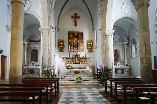 Interiör Kyrkan San Lorenzo Martire Manarola Cinque Terre Italien — Stockfoto