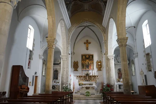 Wnętrze Kościoła San Lorenzo Martire Manarola Cinque Terre Włochy — Zdjęcie stockowe