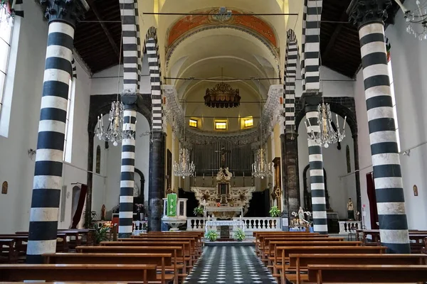 Interiör Kyrkan San Giovanni Battista Monterosso Cinque Terre Italien — Stockfoto