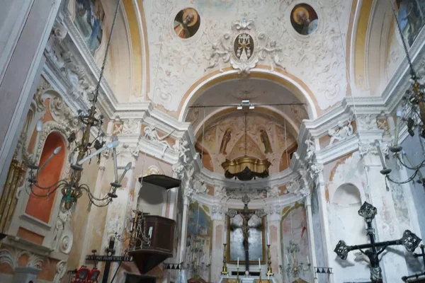 Wnętrze Oratorium Confraternita Dei Neri Mortis Orationis Monterosso Cinque Terre — Zdjęcie stockowe
