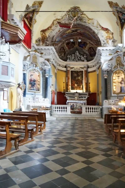 Interiér Říše Santa Croce Bratrstva Bílých Monterosso Cinque Terre Itálie — Stock fotografie