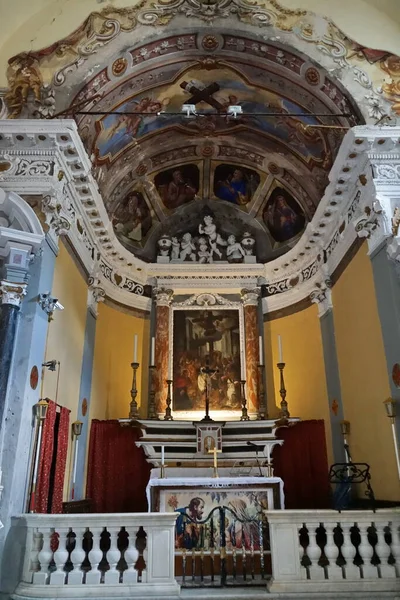 Wnętrze Oratorium Świętego Krzyża Bractwa Białych Monterosso Cinque Terre Włochy — Zdjęcie stockowe