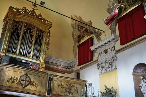 Pipe Organ Oratory Santa Croce Confraternity Whites Monterosso Cinque Terre — стоковое фото