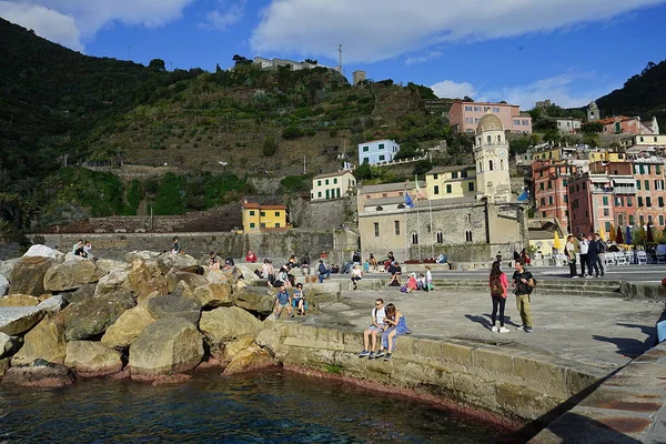 Vista Para Aldeia Vernazza Cinque Terre Itália — Fotografia de Stock