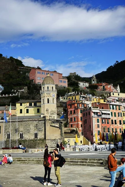 Widok Miejscowości Vernazza Cinque Terre Włochy — Zdjęcie stockowe