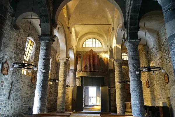 Interior Church Santa Margherita Antiochia Vernazza Cinque Terre Italy — стоковое фото