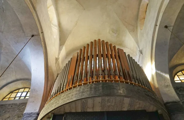Órgano Tubo Iglesia Santa Margherita Antioquía Vernazza Cinque Terre Italia —  Fotos de Stock