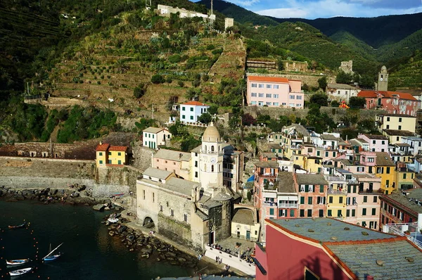 Vista Del Pueblo Vernazza Cinque Terre Italia —  Fotos de Stock