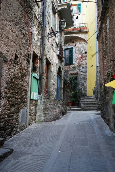 Callejón Del Pueblo Corniglia Cinque Terre Italia —  Fotos de Stock