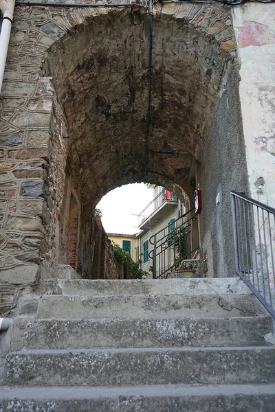 Escadaria Aldeia Corniglia Cinque Terre Itália — Fotografia de Stock