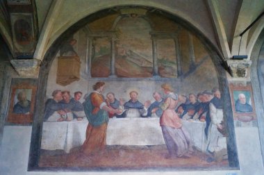 San Domenico, İtalya, Floransa 'daki Santa Maria Novella Manastırı' nda melekler tarafından beslenen masada.