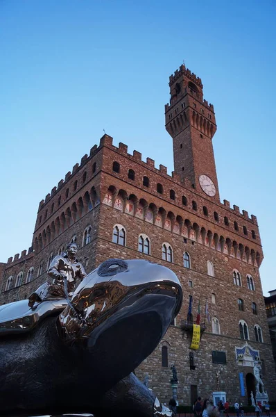 Grande Tartaruga Jan Fabre Piazza Signoria Firenze — Foto Stock