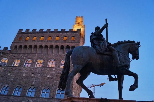 Staty Cosimo Medici Signoria Torg Florens Italien — Stockfoto